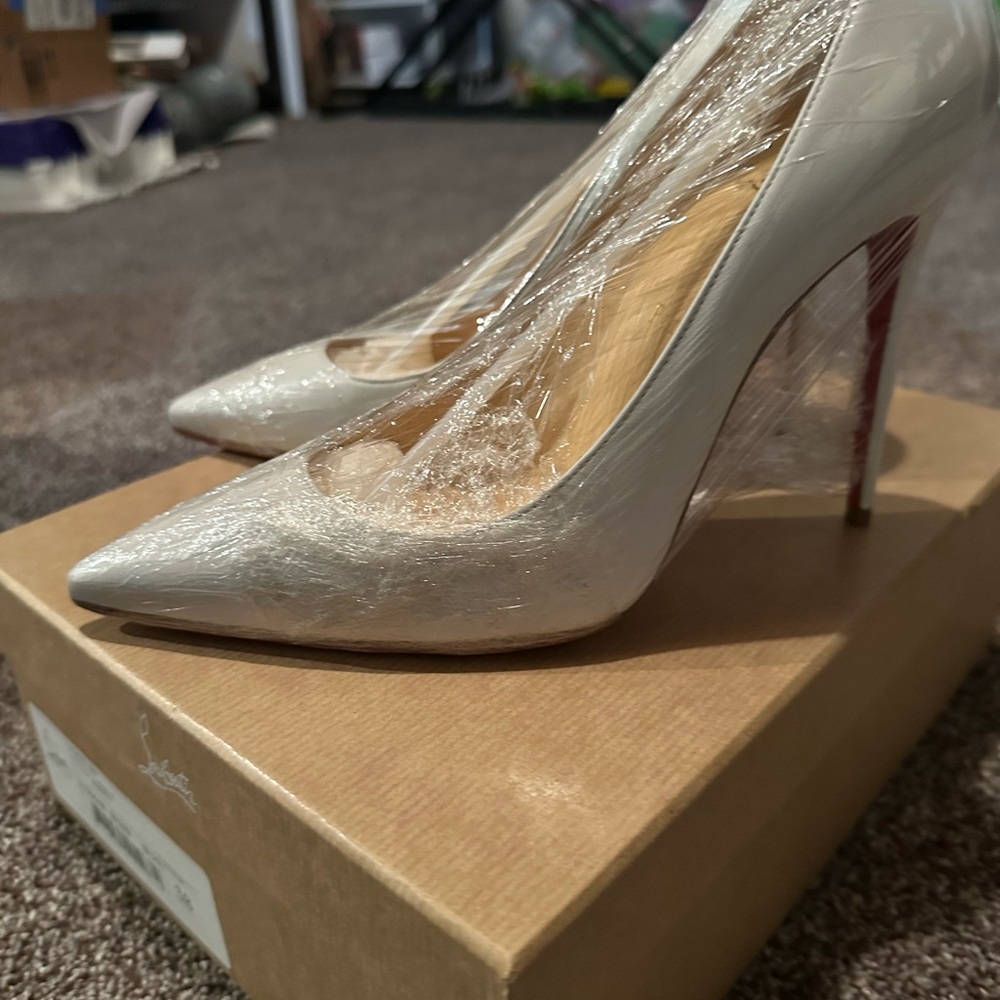 Christian Louboutin White and Red Heels